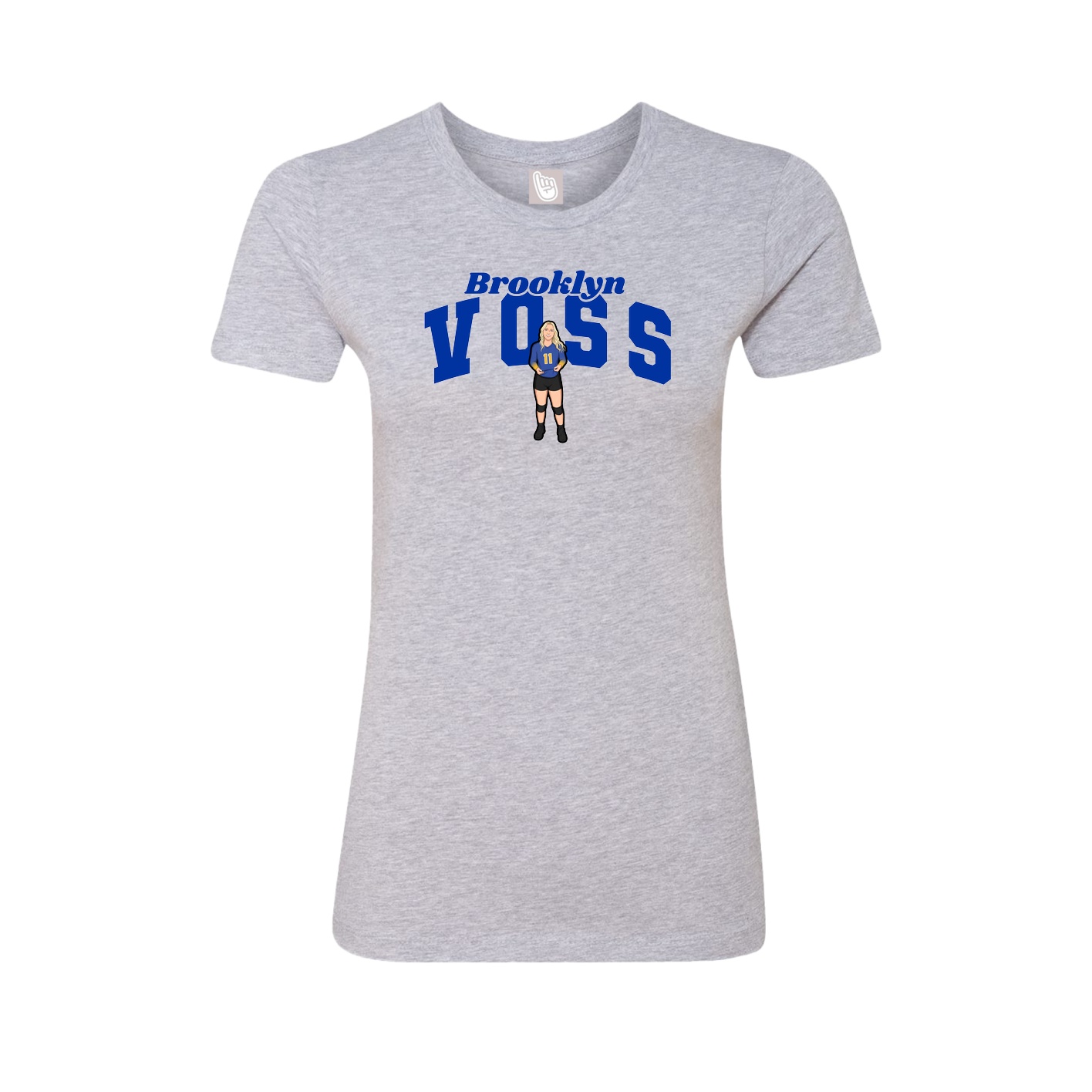 Fitted Women's Tee — Signature Arch in Grey