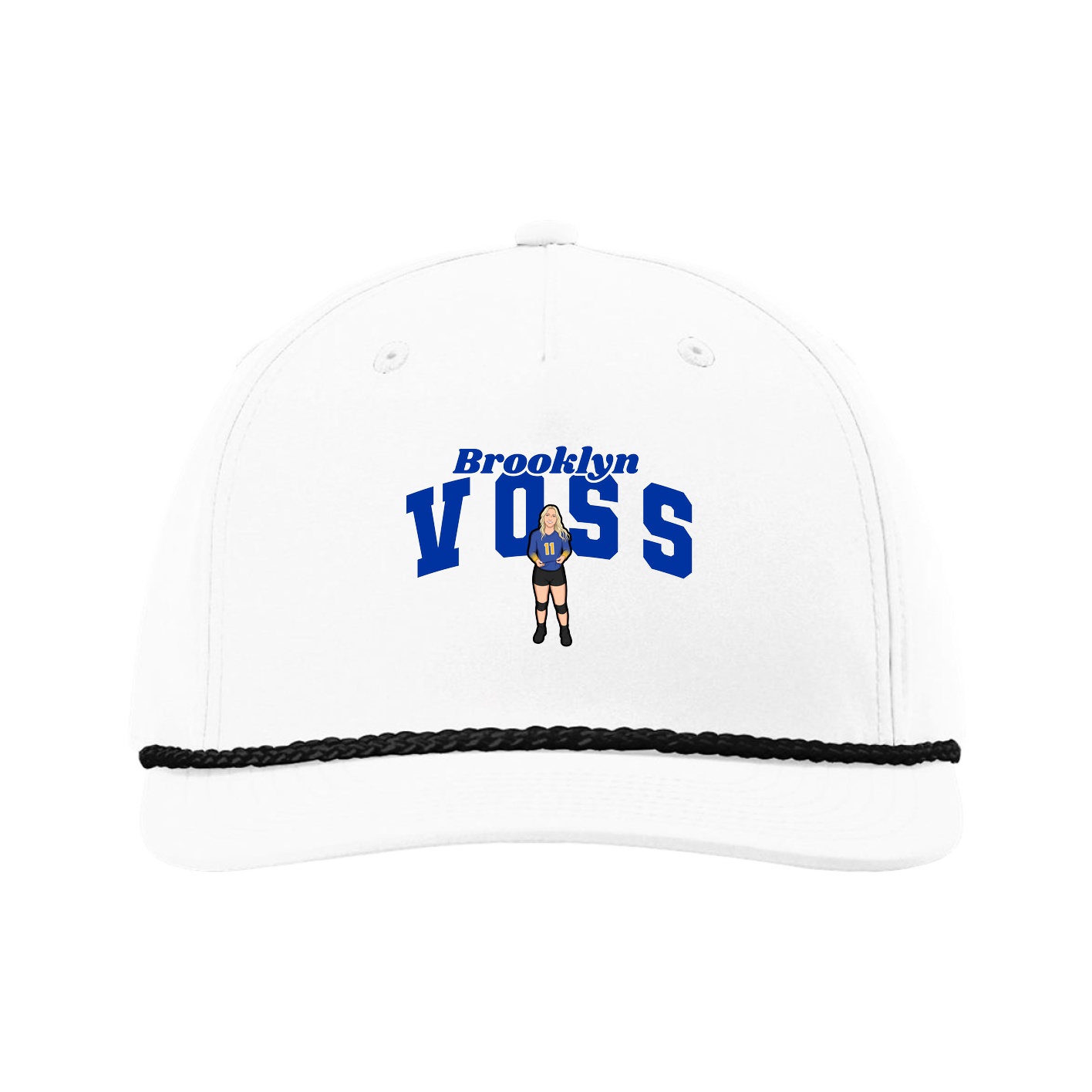 Five-Panel Classic Rope Cap — Signature Arch in White