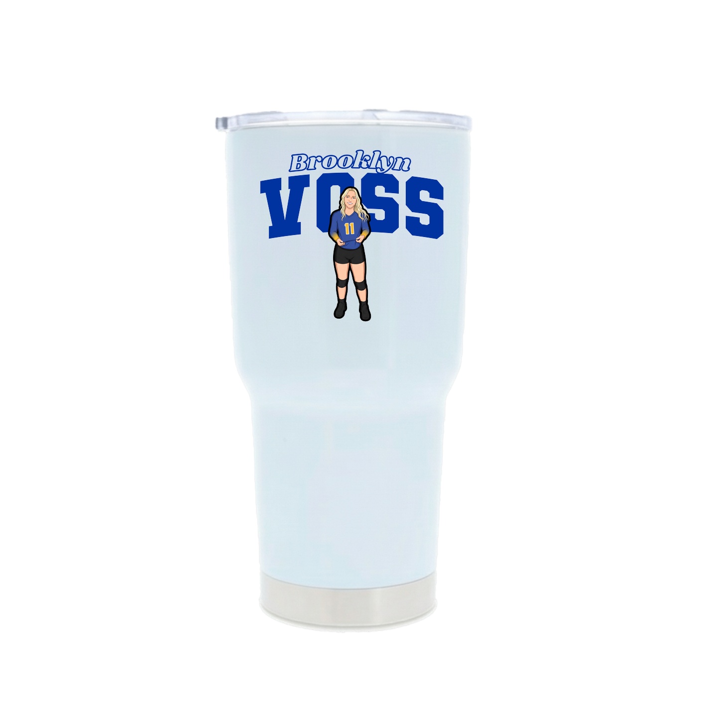 30oz Stainless Steel Tumbler — Name Arch in White