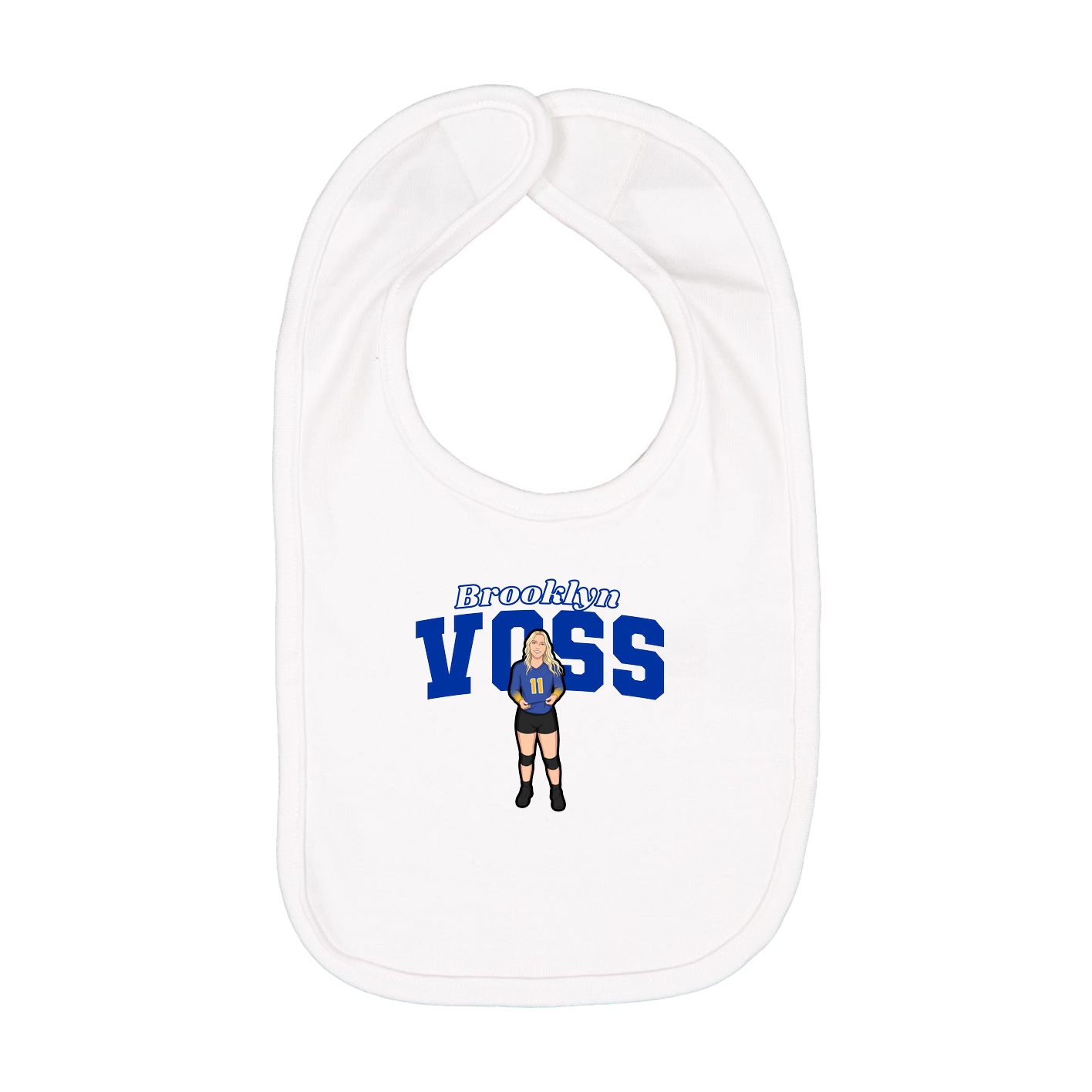 Infant Bib — Name Arch in White