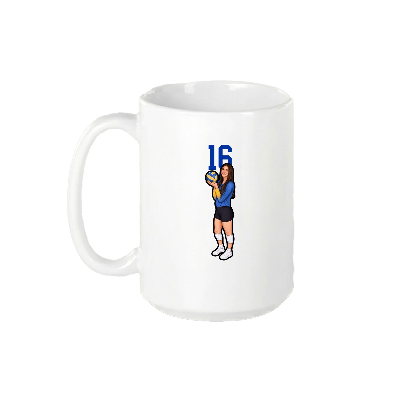 15oz Coffee Mug — Number Top in White