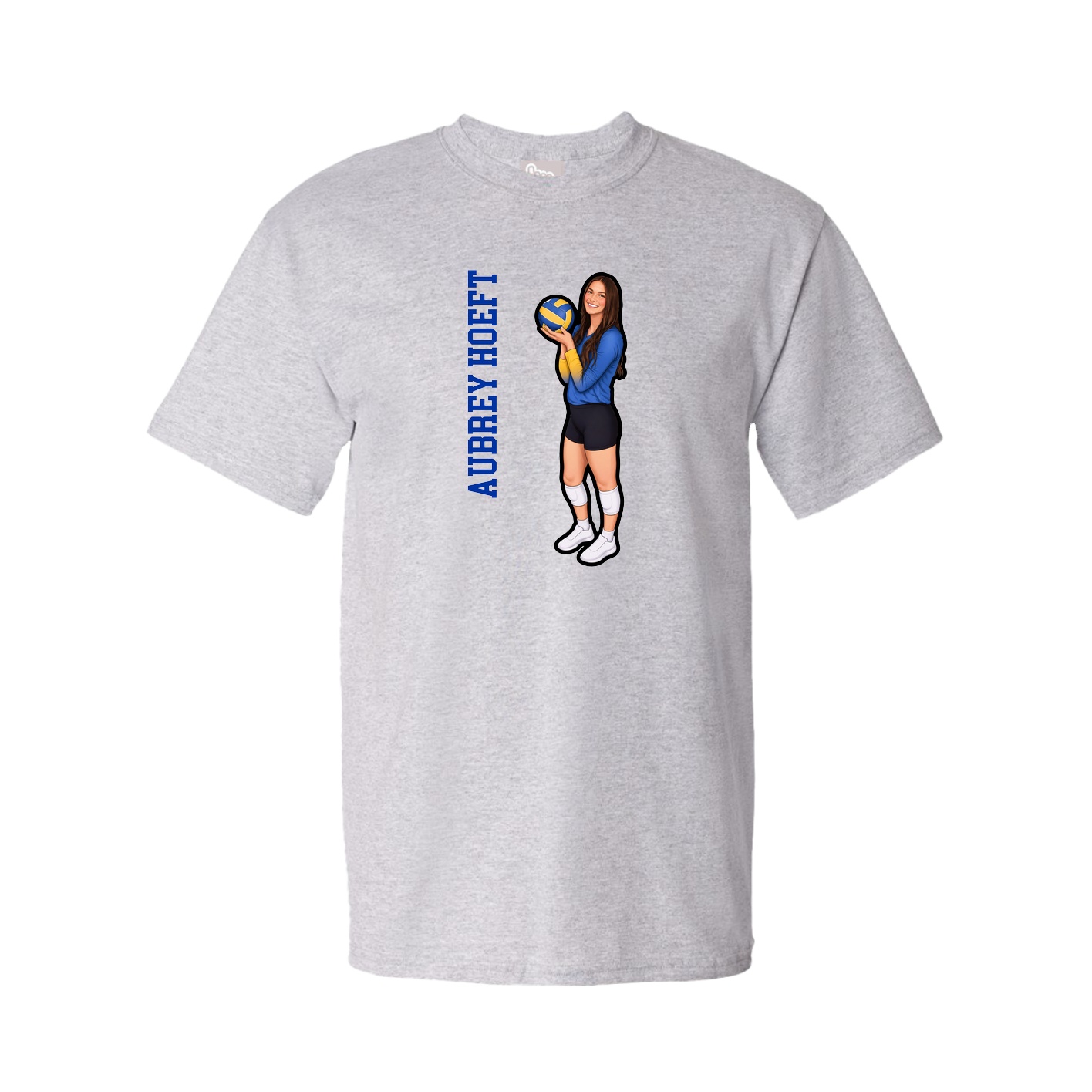 Tee — Name Vertical in Grey