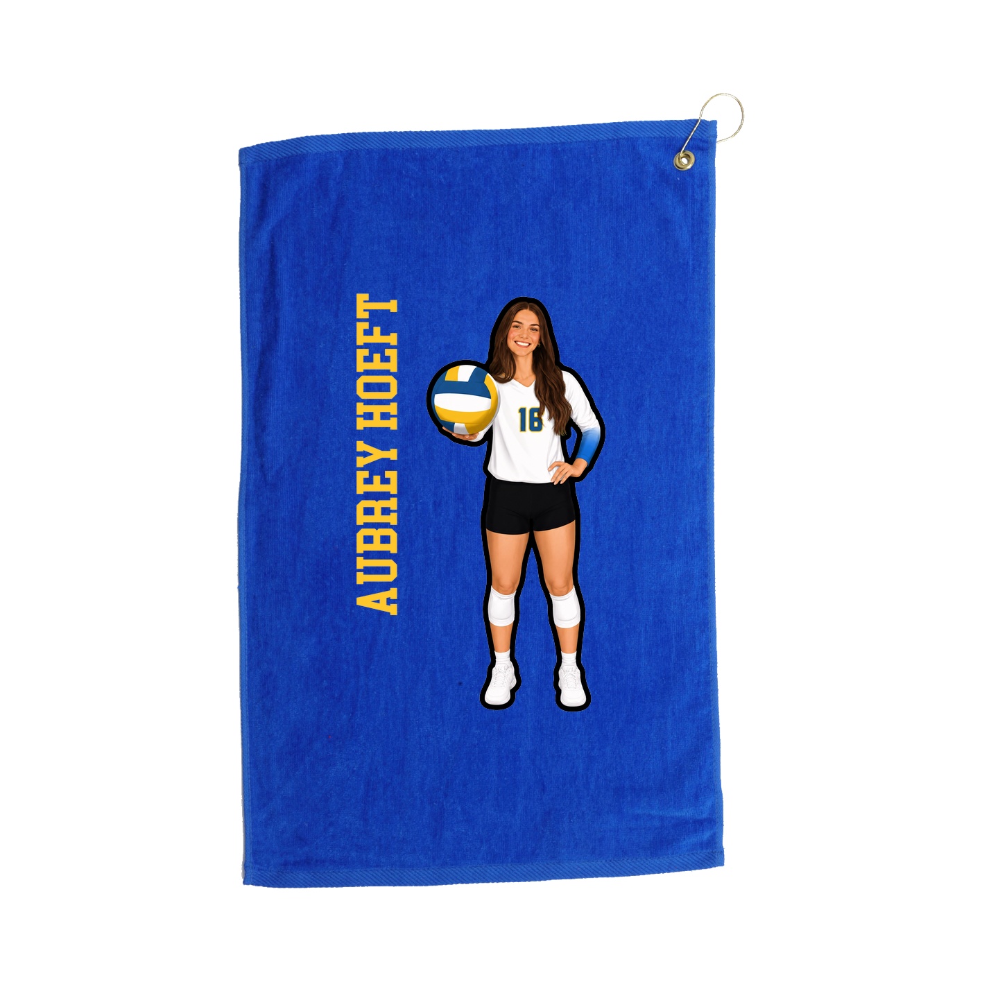 Golf Towel — Name Vertical in Royal