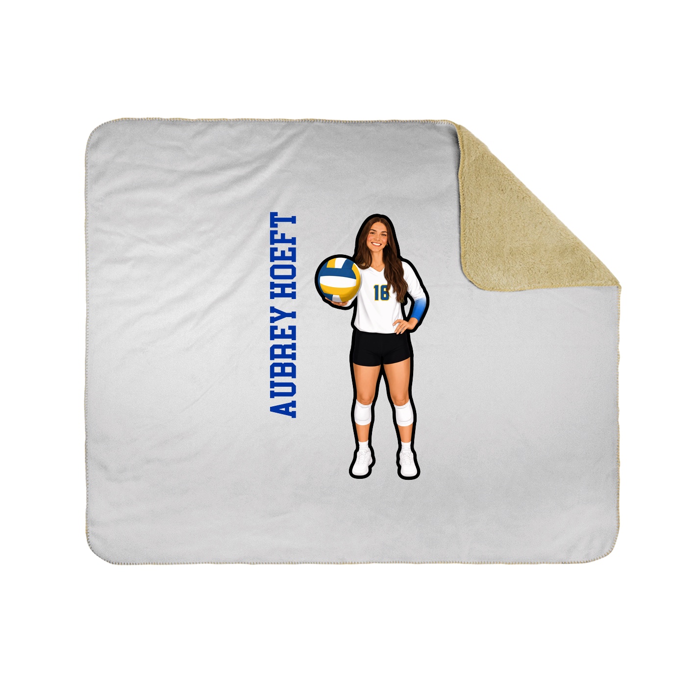 Throw Blanket — Name Vertical in White