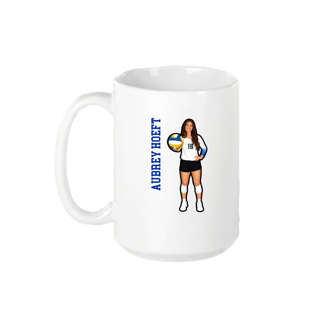 15oz Coffee Mug — Name Vertical in White