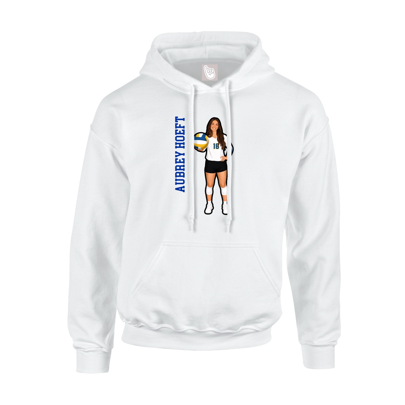 Youth Hoodie — Name Vertical in White