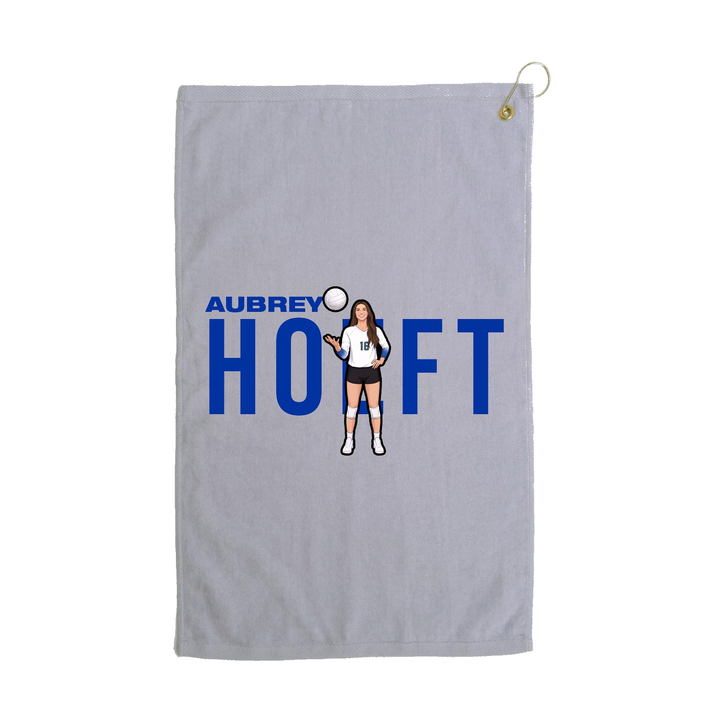Golf Towel — Player Name in Grey