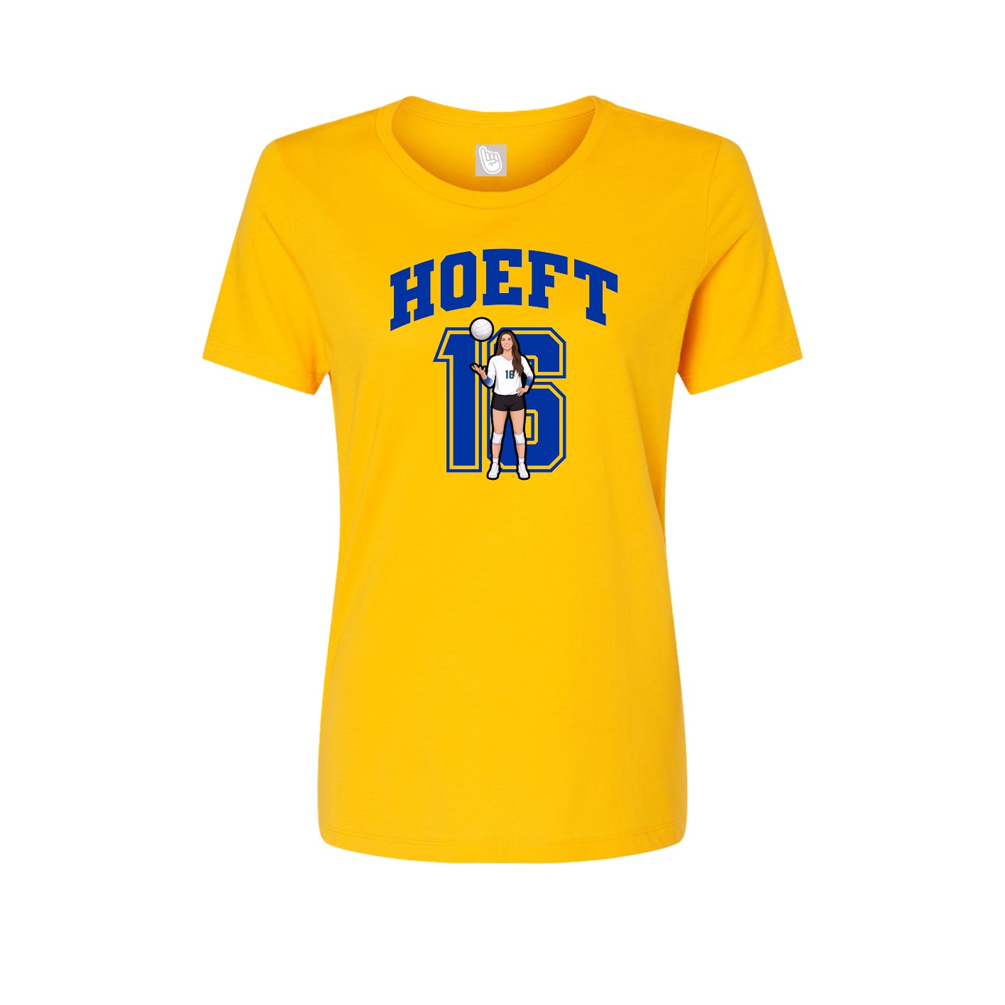 Fitted Women's Tee — Number in Gold