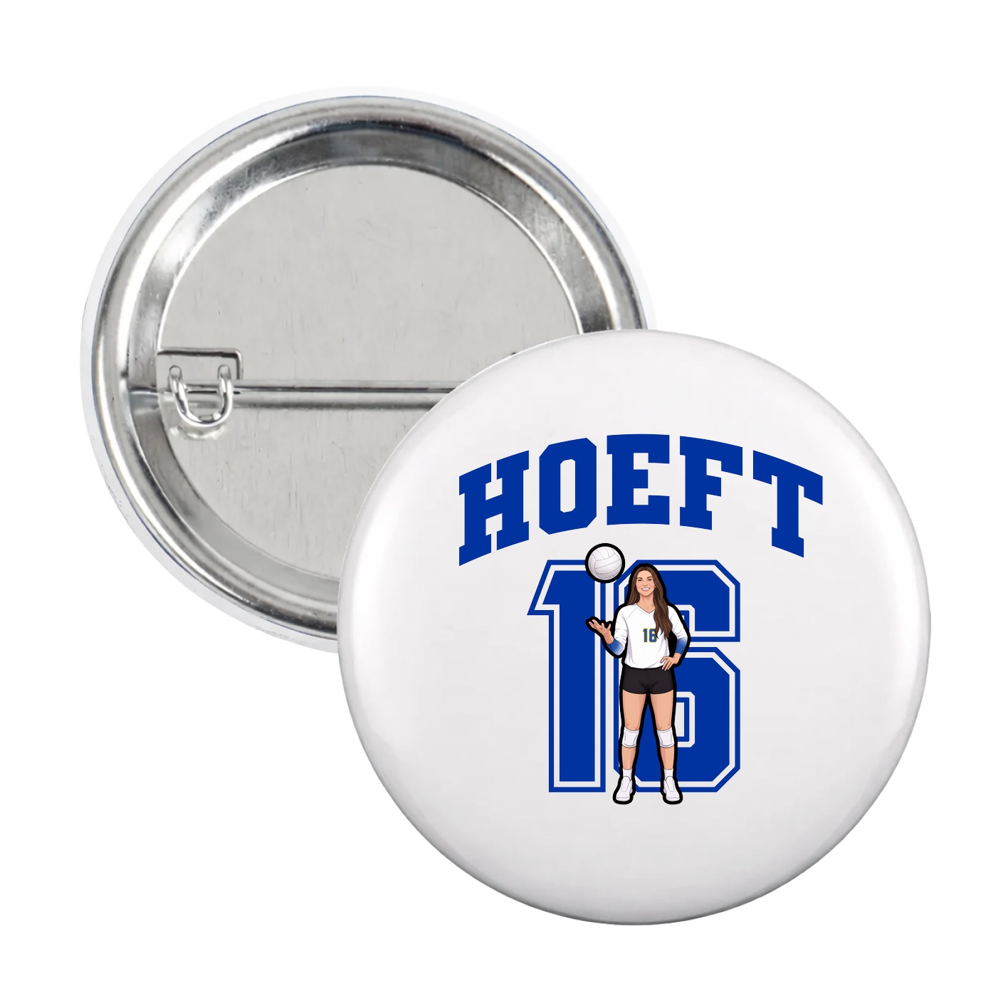 Game Day Button — Number in White