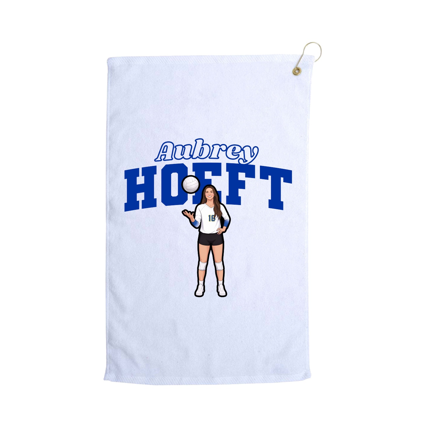 Golf Towel — Name Arch in White