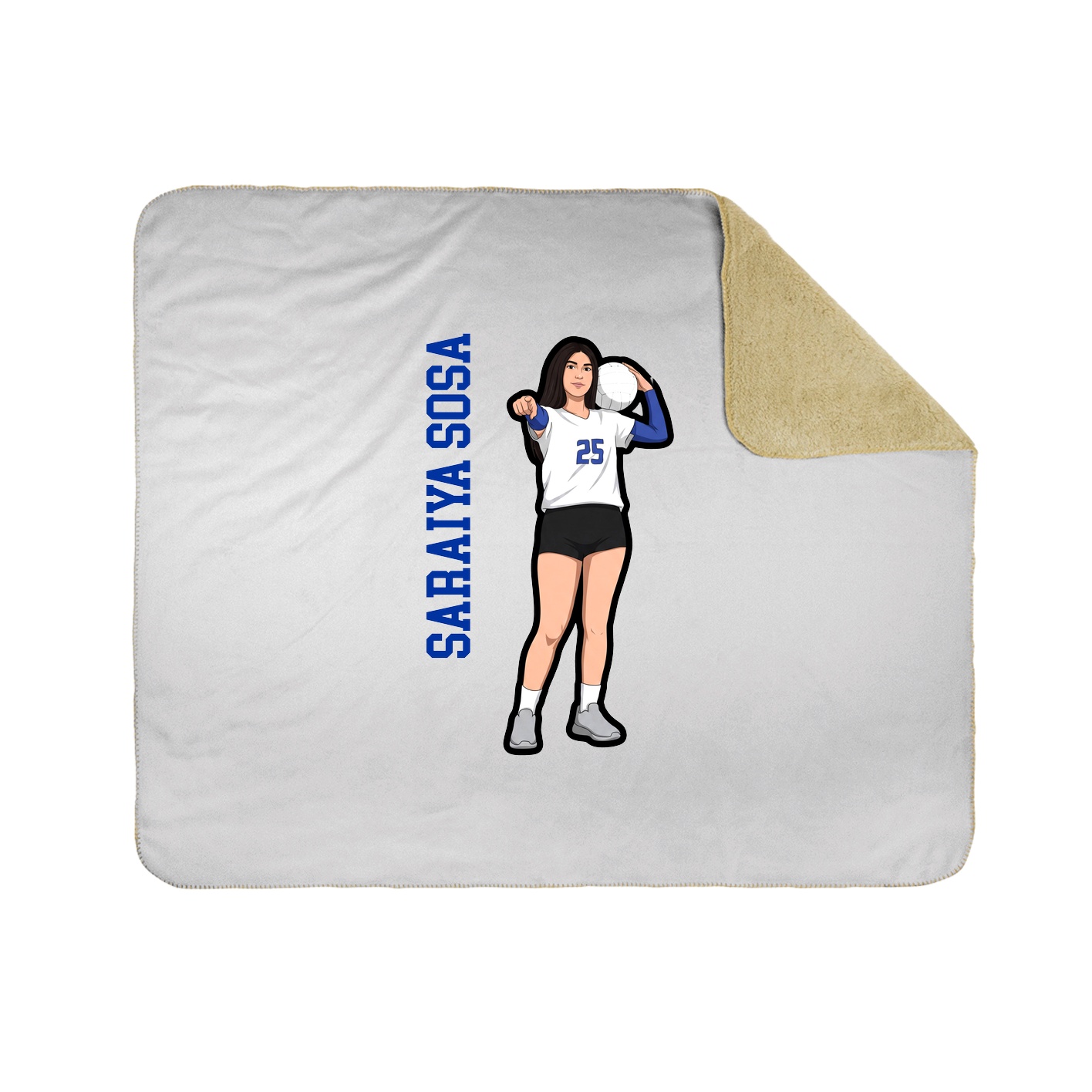 Throw Blanket — Name Vertical in White