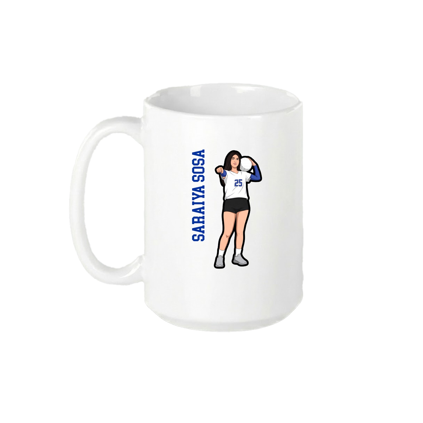 15oz Coffee Mug — Name Vertical in White