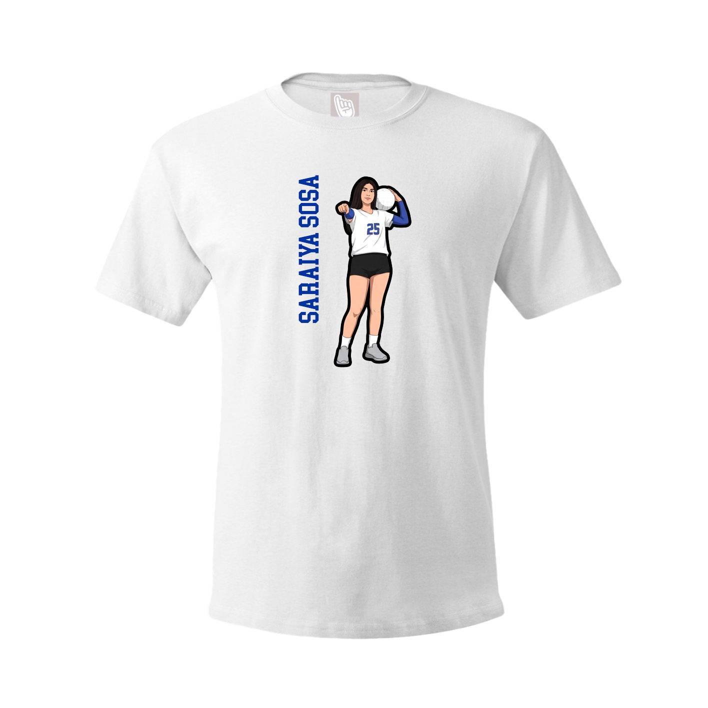 Youth Tee — Name Vertical in White