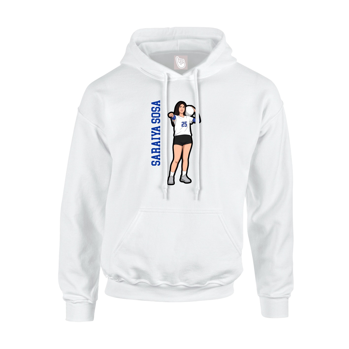 Youth Hoodie — Name Vertical in White