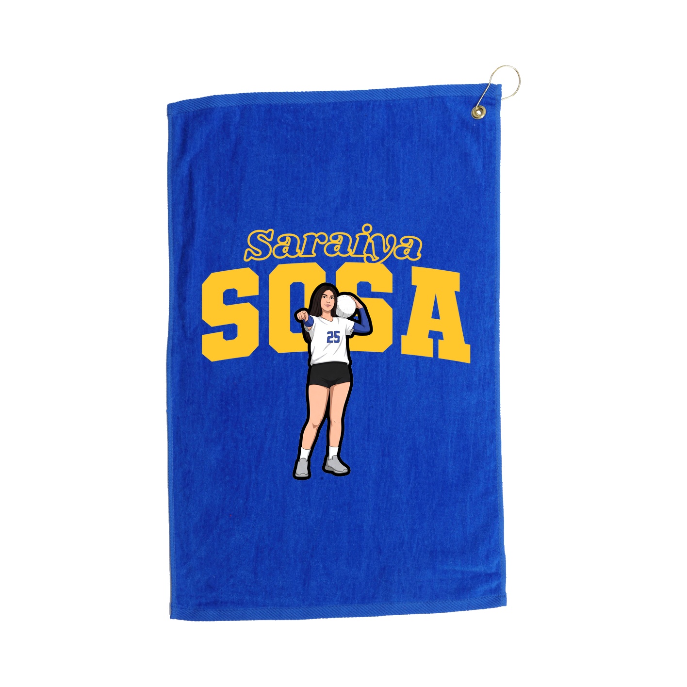 Golf Towel — Name Arch in Royal