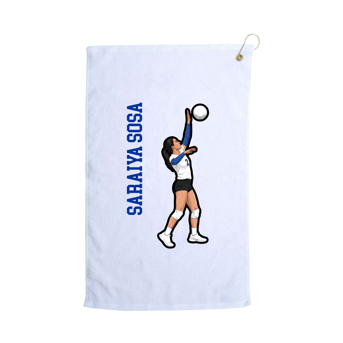 Golf Towel — Name Vertical in White