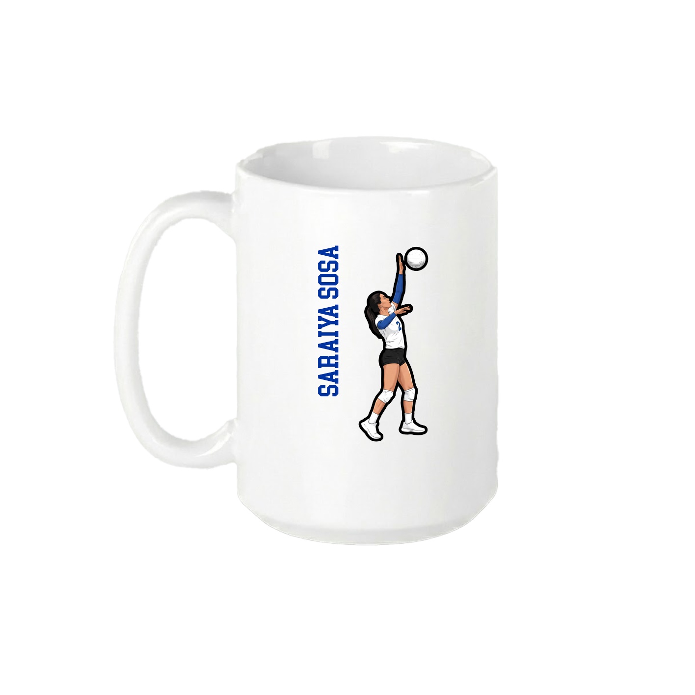 15oz Coffee Mug — Name Vertical in White