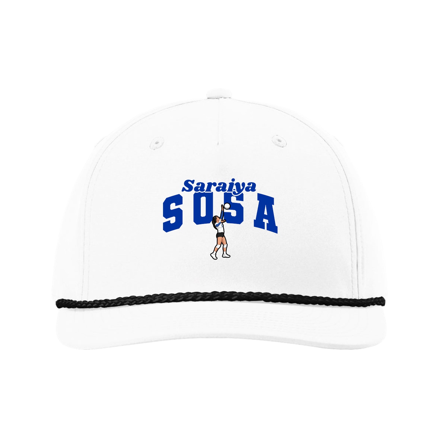 Five-Panel Classic Rope Cap — Signature Arch in White