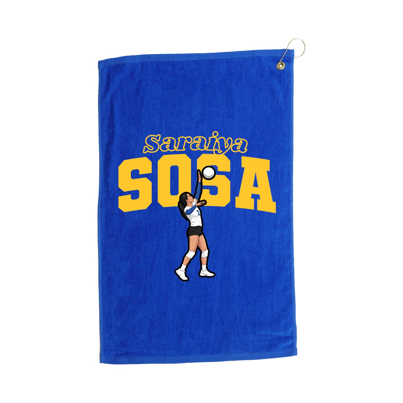 Golf Towel — Name Arch in Royal