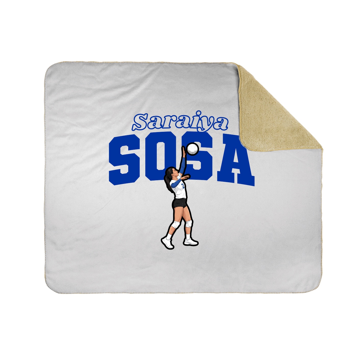 Throw Blanket — Name Arch in White
