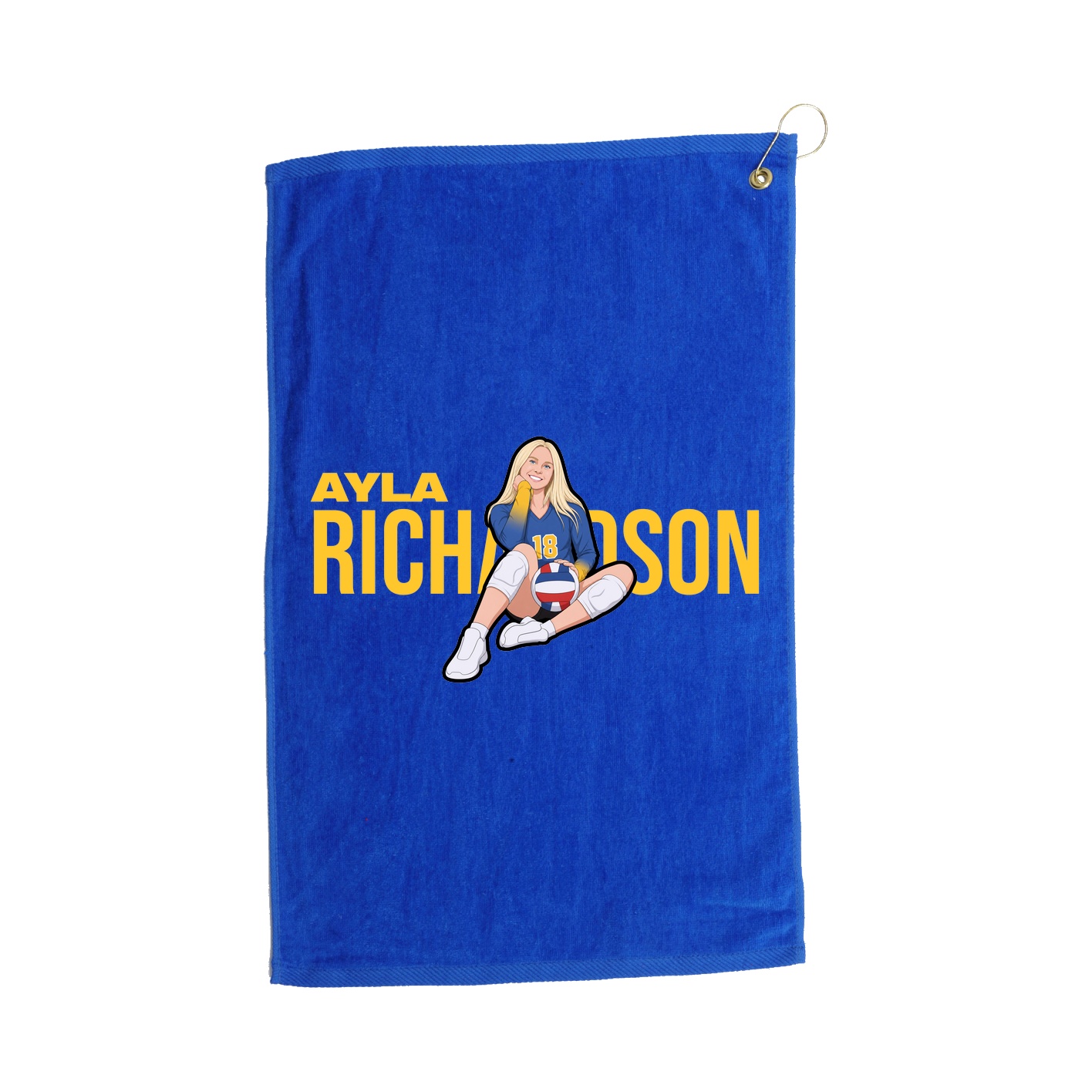 Golf Towel — Player Name in Royal