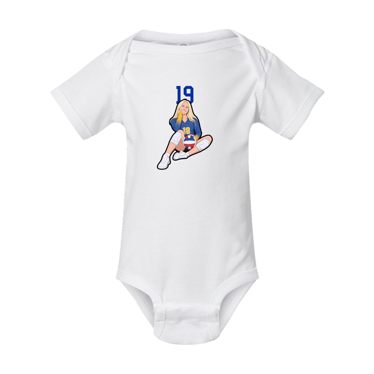 Baby Onesie — Number Top in White