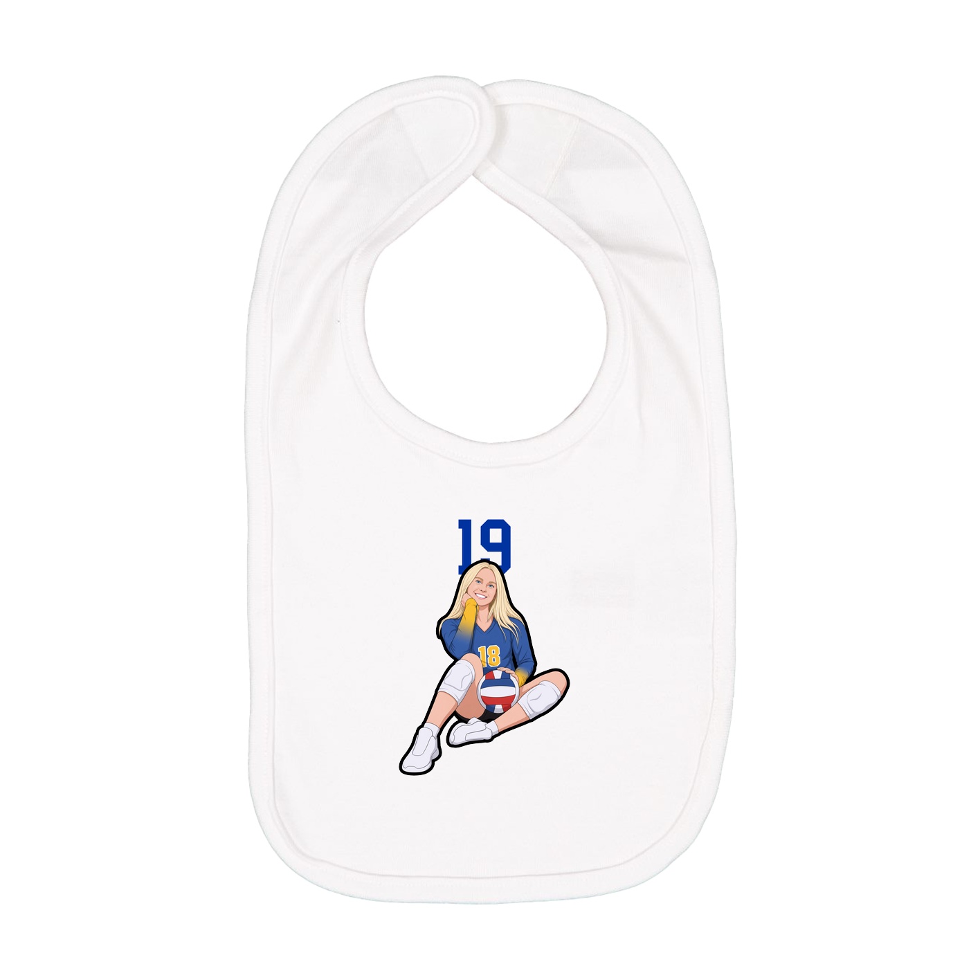 Infant Bib — Number Top in White