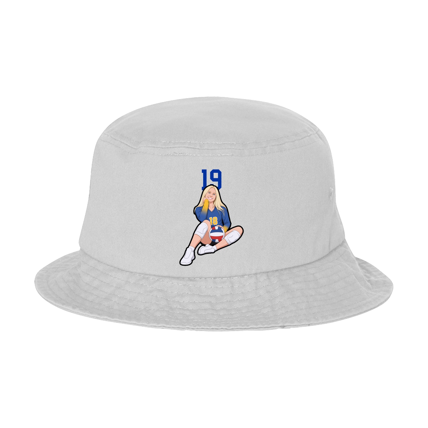 Bucket Cap — Number Top in White