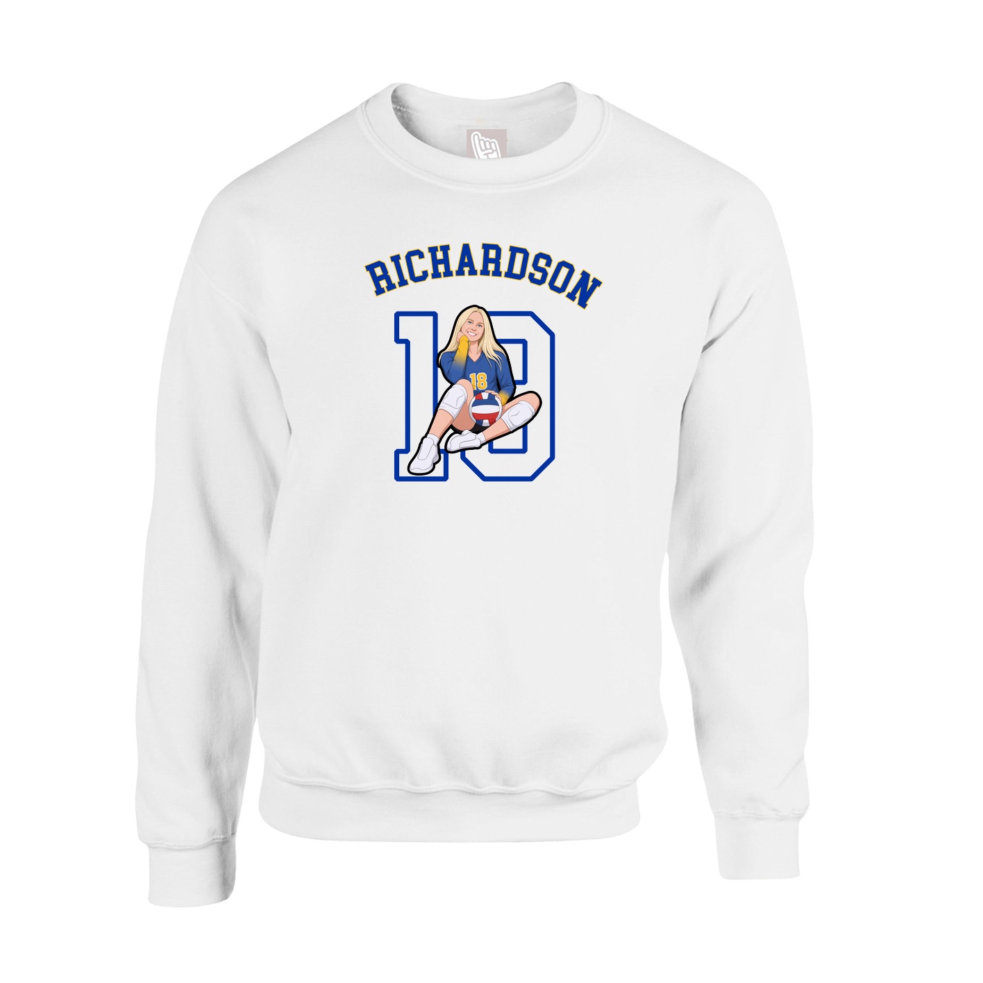 Fleece Crew — Shirsey Arch in White