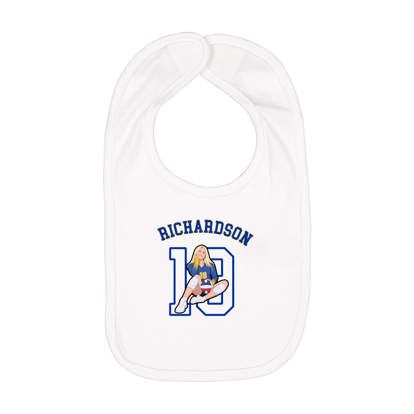Infant Bib — Shirsey Arch in White