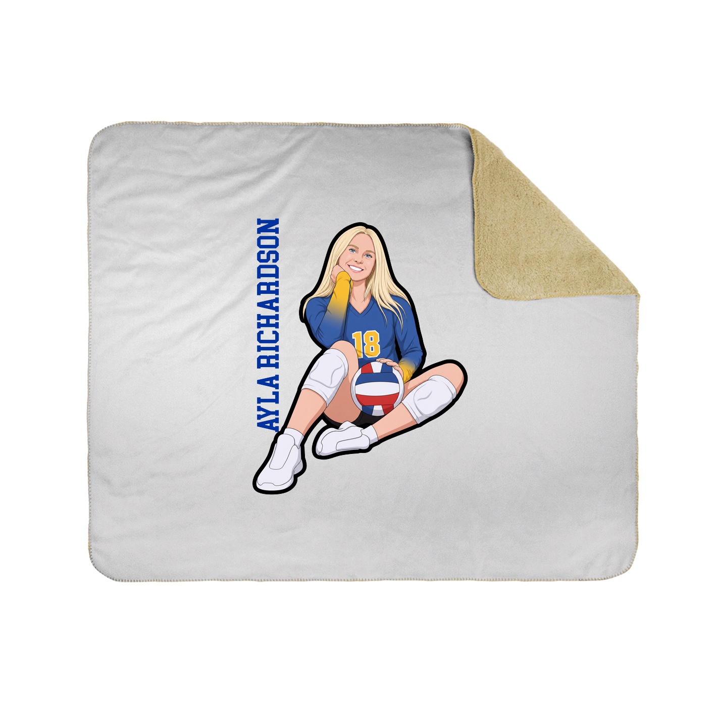 Throw Blanket — Name Vertical in White
