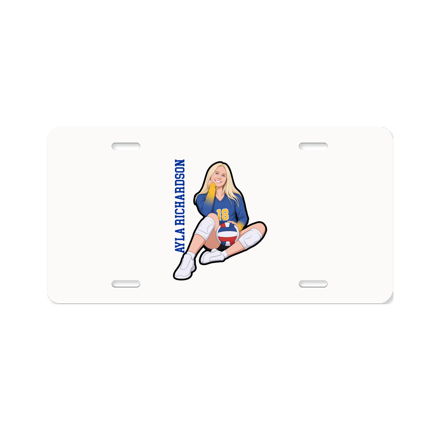 License Plate — Name Vertical in Classic