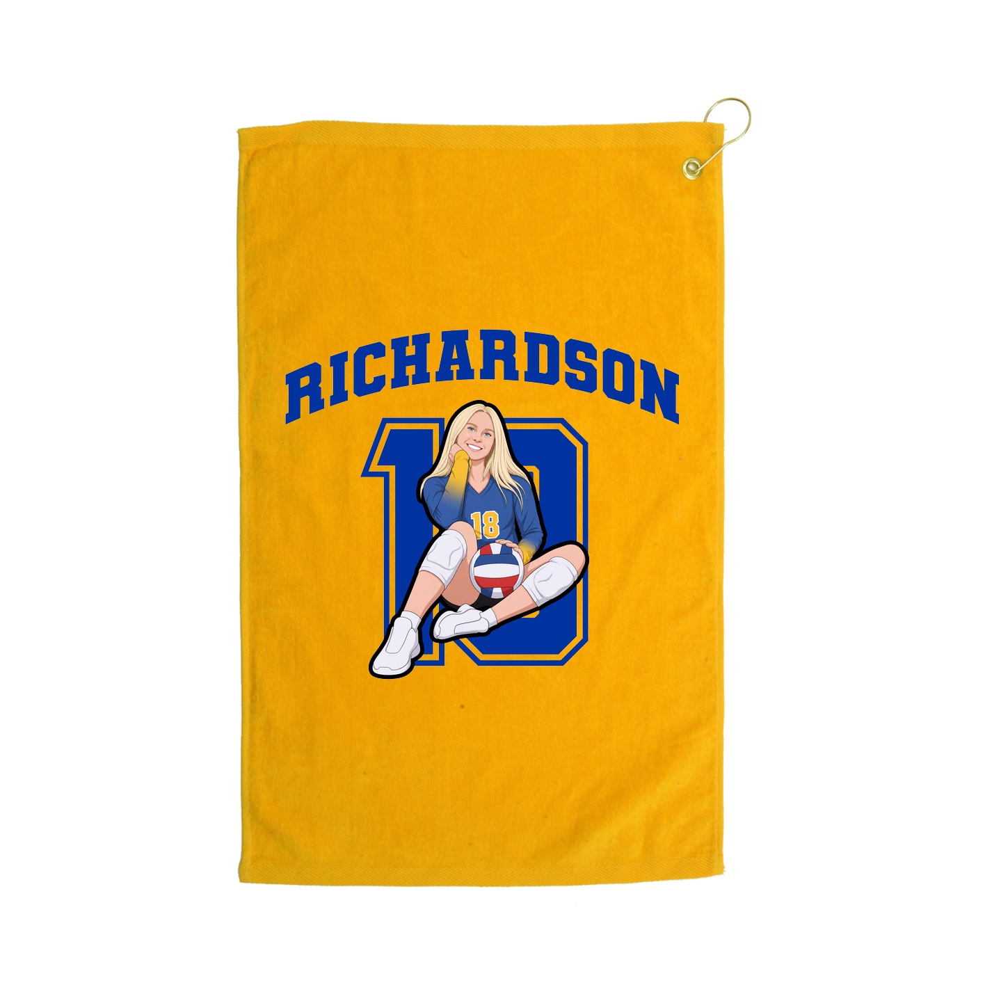 Golf Towel — Number in Gold