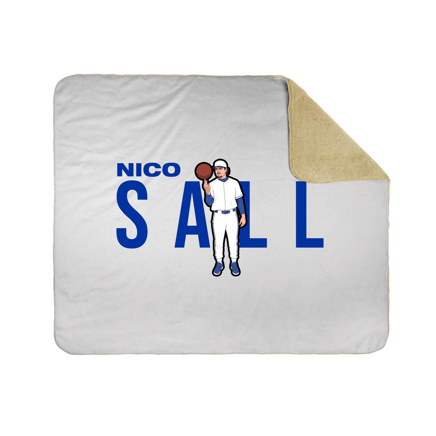 Throw Blanket — Player Name in White