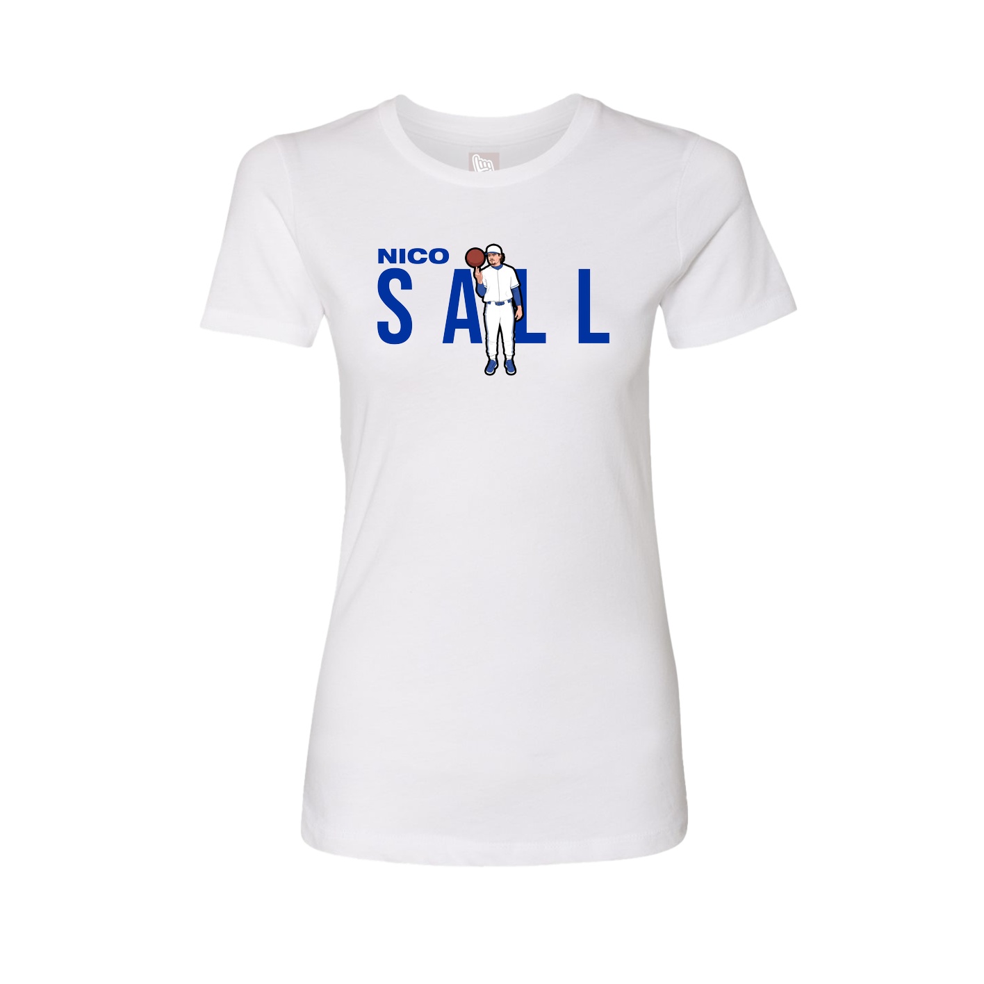Fitted Women's Tee — Player Name in White