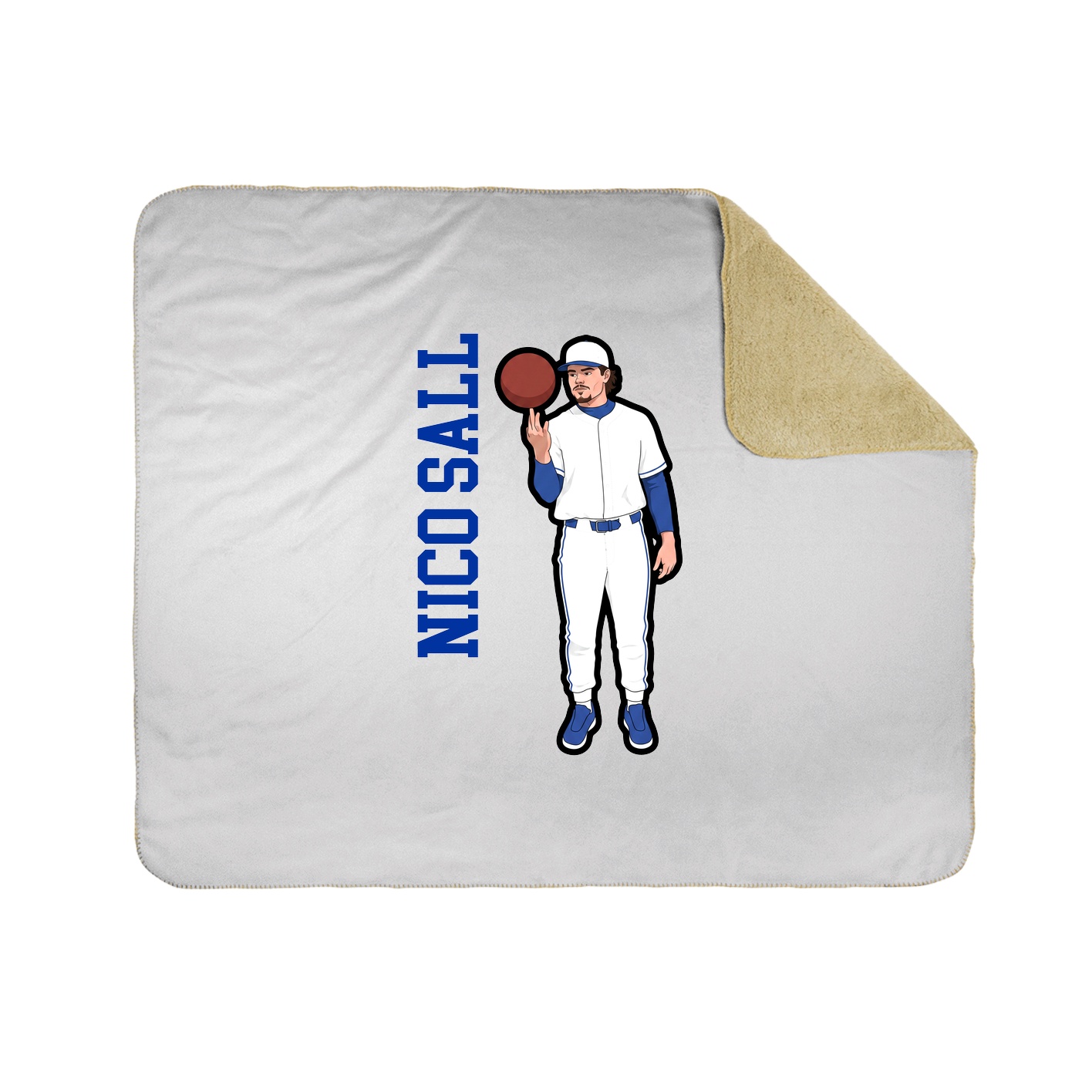 Throw Blanket — Name Vertical in White