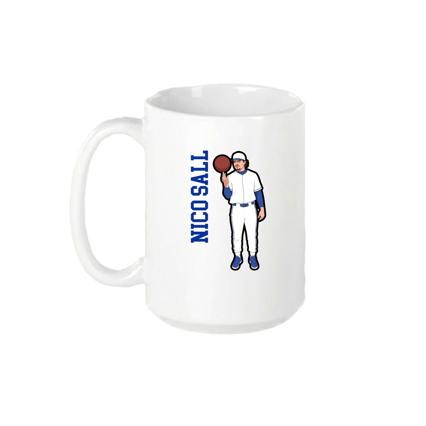 15oz Coffee Mug — Name Vertical in White