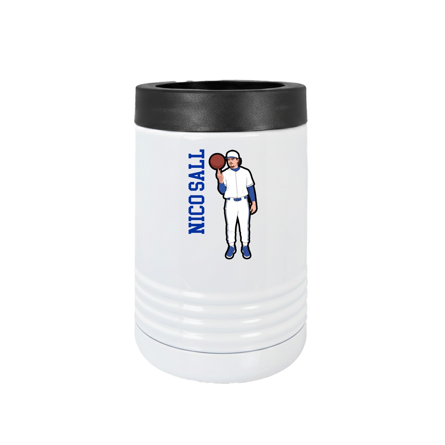 Beverage Holder — Name Vertical in White