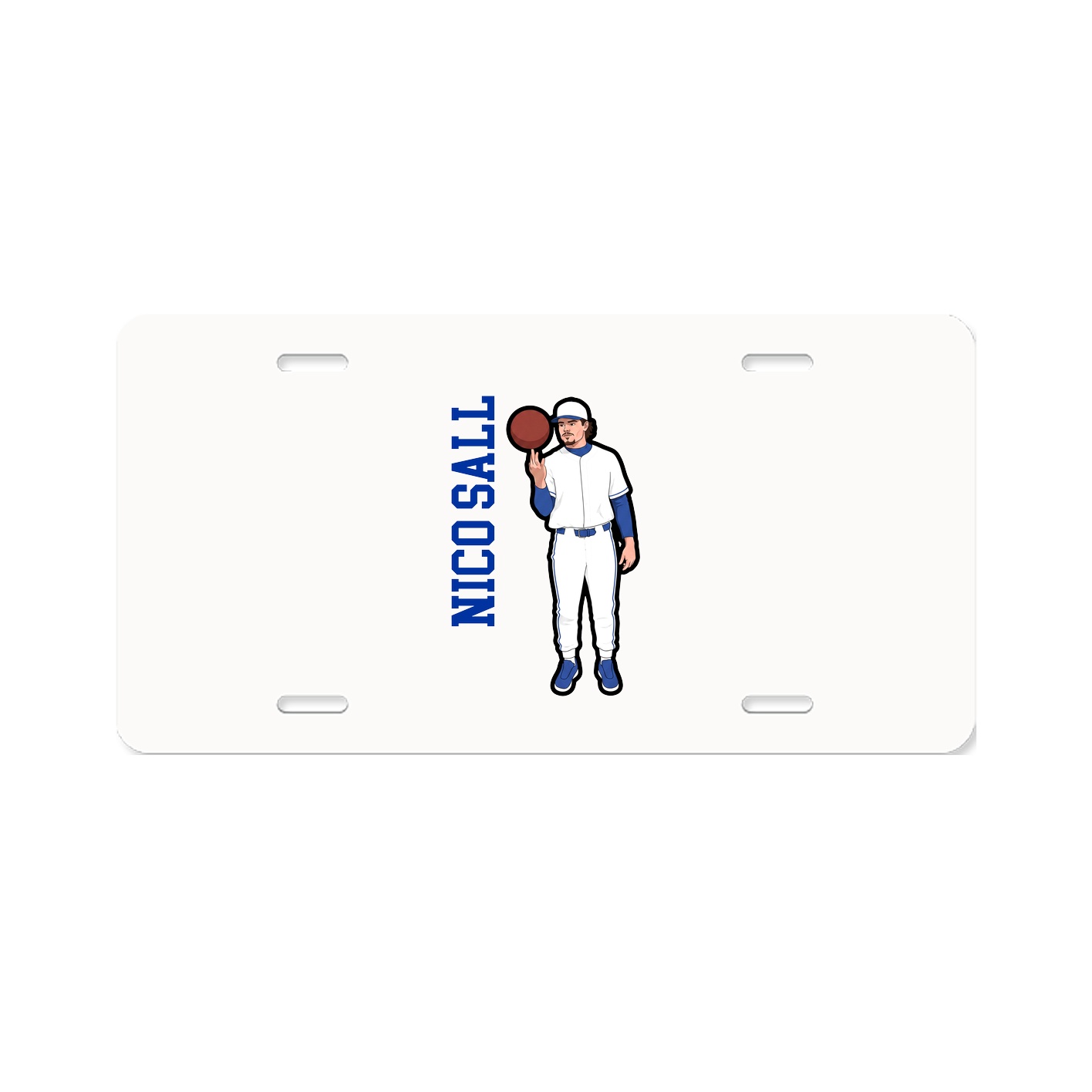 License Plate — Name Vertical in Classic