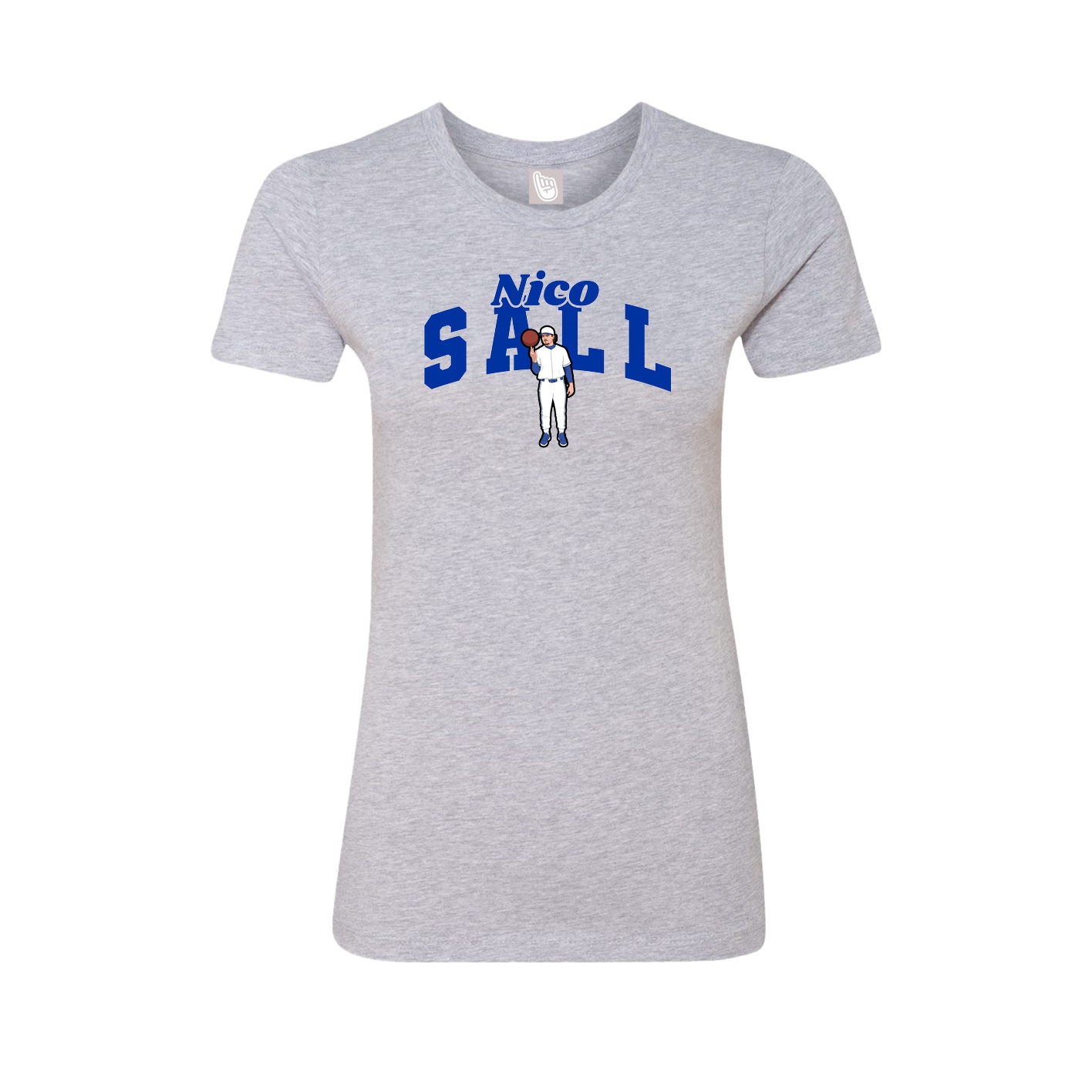Fitted Women's Tee — Signature Arch in Grey