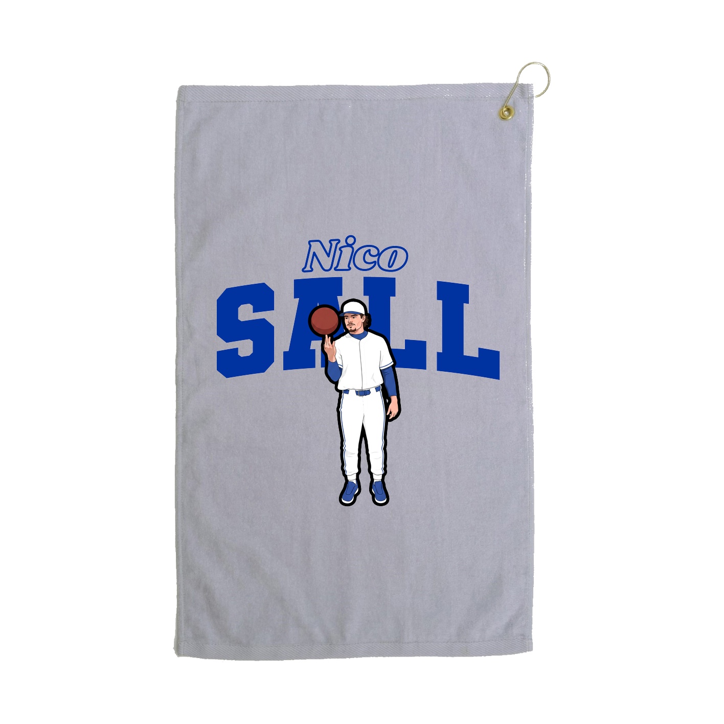 Golf Towel — Name Arch in Grey