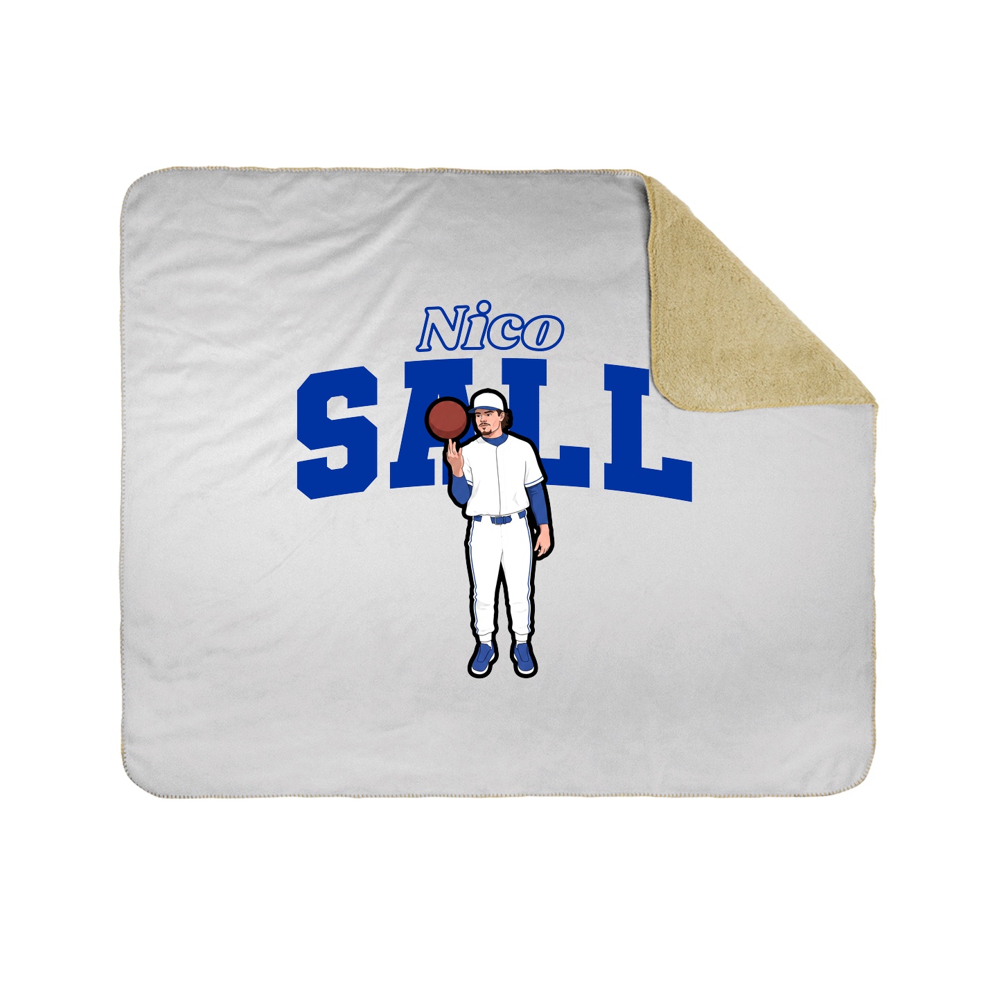 Throw Blanket — Name Arch in White