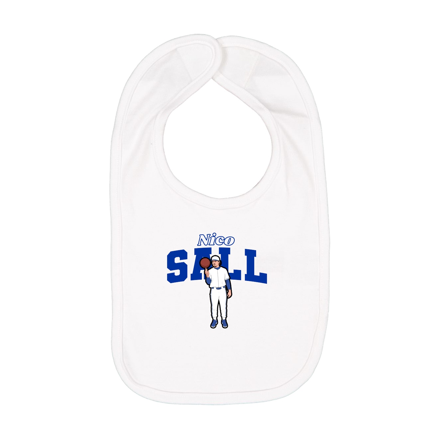 Infant Bib — Name Arch in White