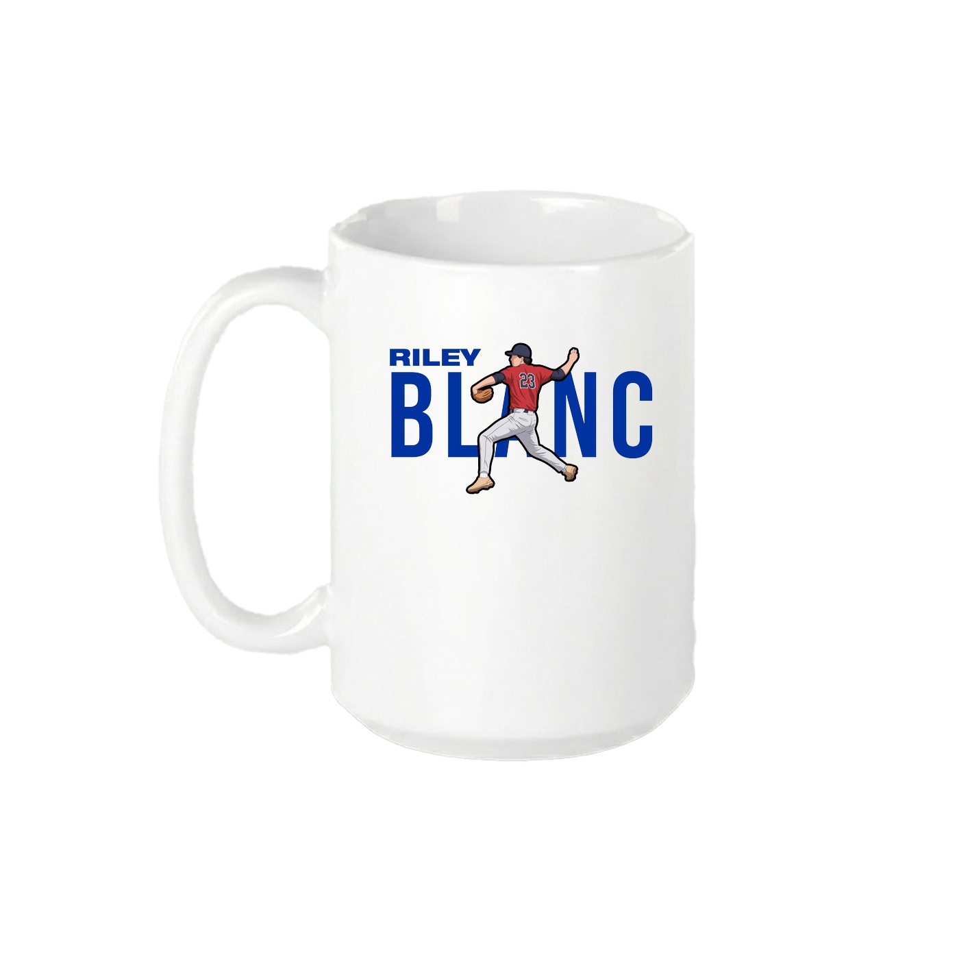 15oz Coffee Mug — Player Name in White