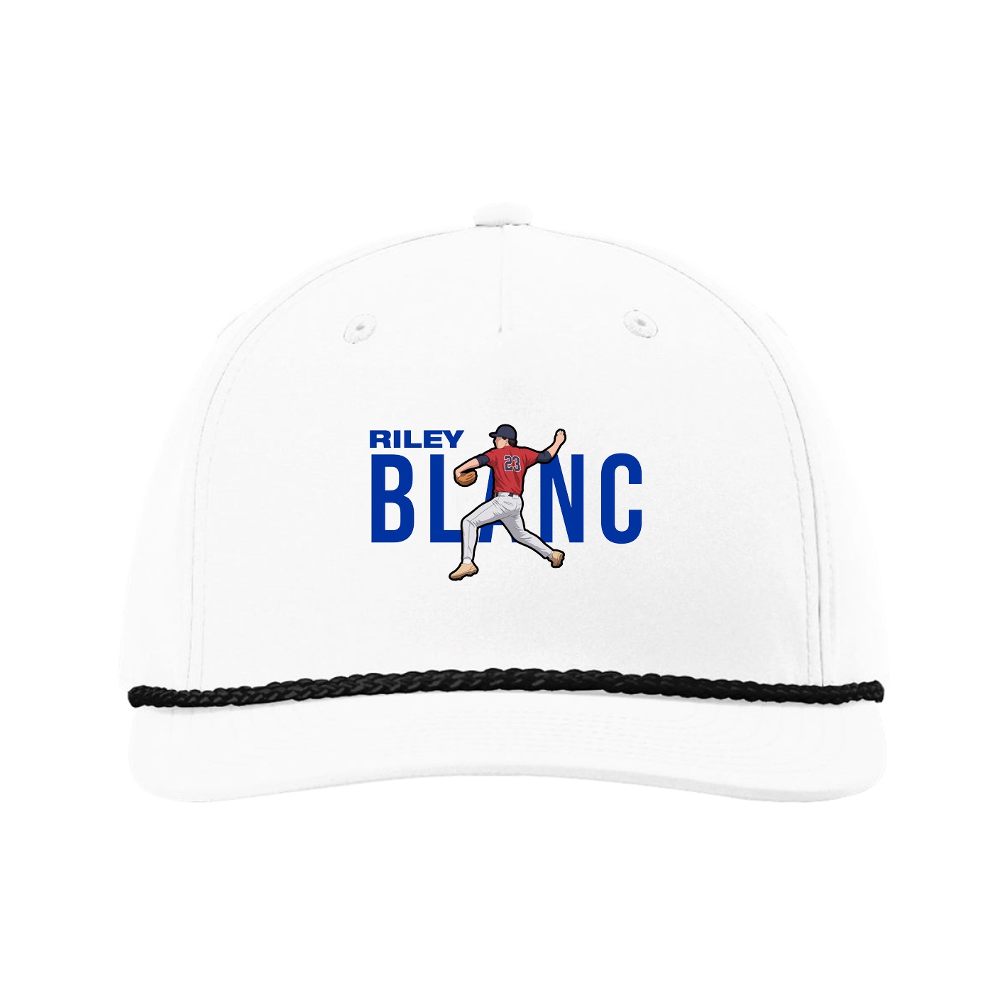 Five-Panel Classic Rope Cap — Player Name in White