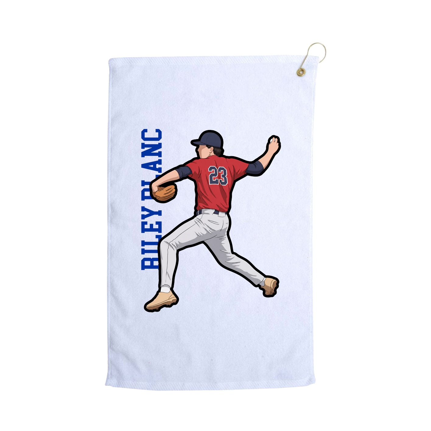 Golf Towel — Name Vertical in White