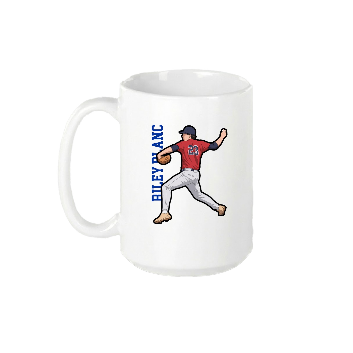 15oz Coffee Mug — Name Vertical in White