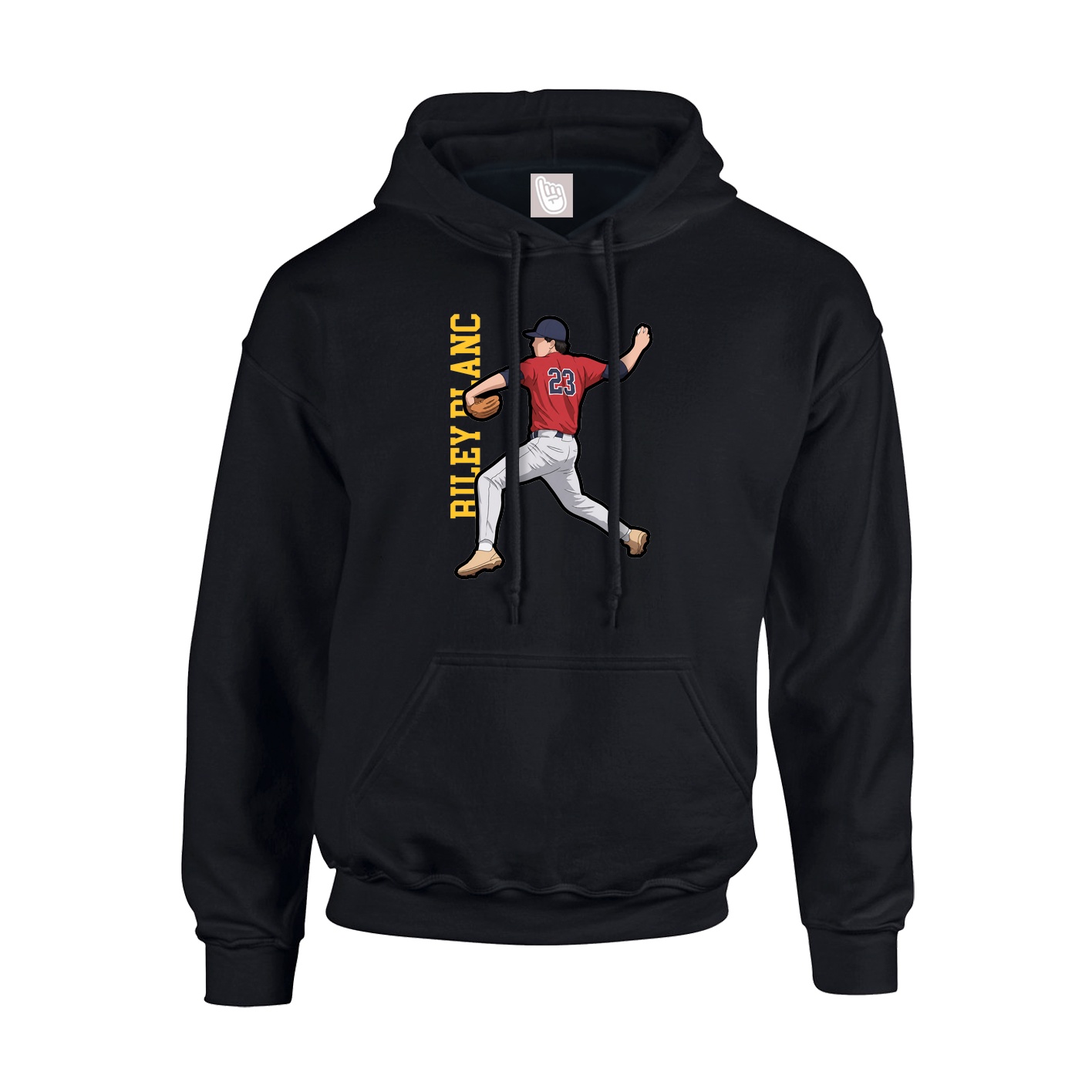 Youth Hoodie — Name Vertical in Black