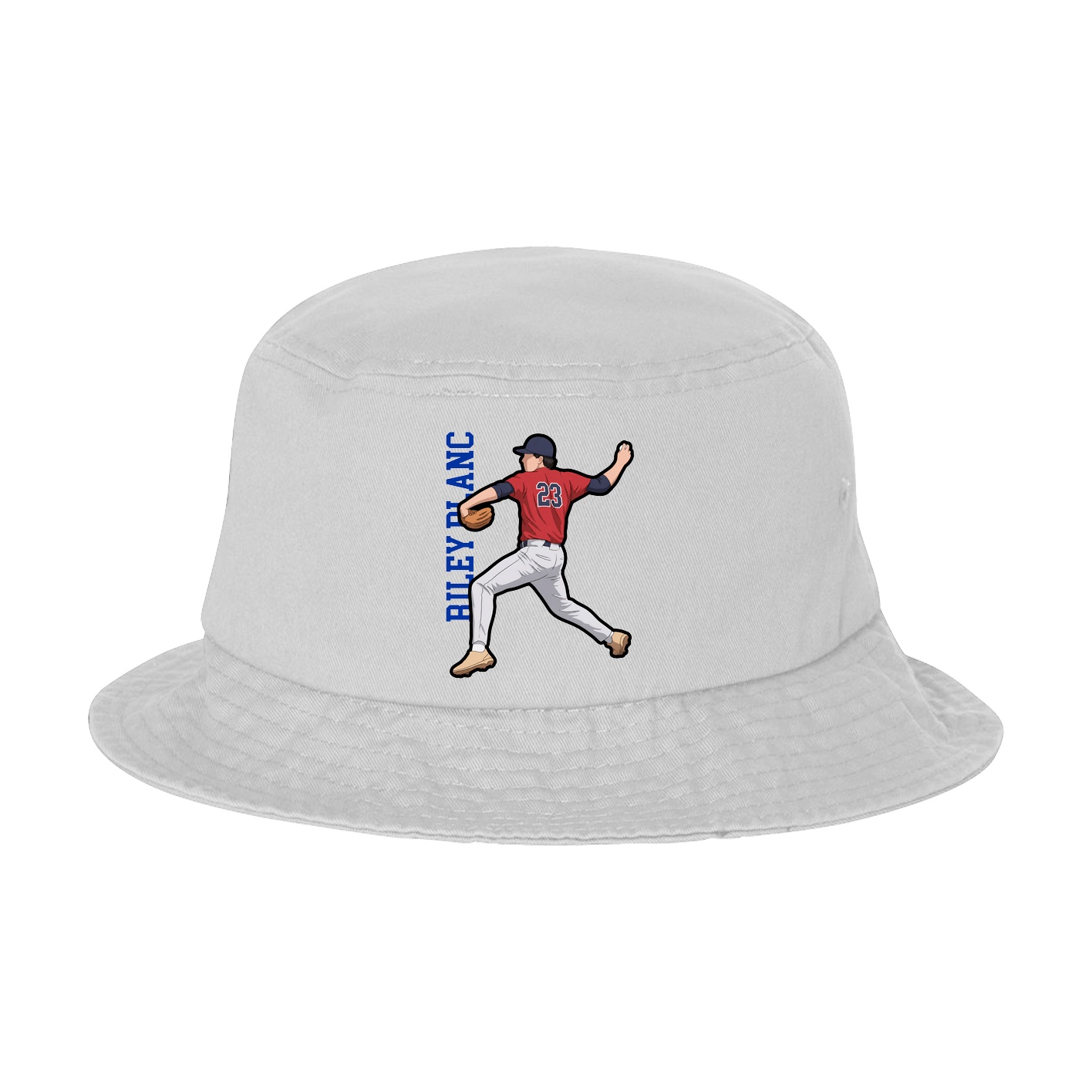 Bucket Cap — Name Vertical in White