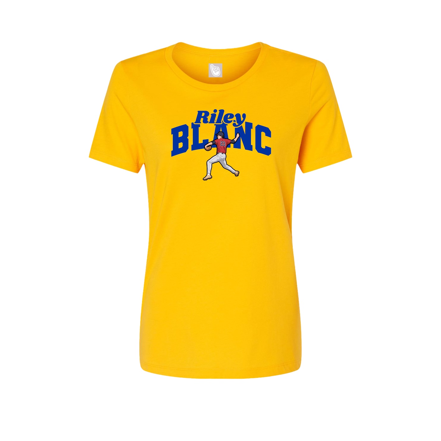 Fitted Women's Tee — Signature Arch in Gold